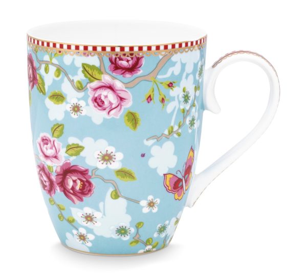 Mug Large Chinese Rose Blue 350ml