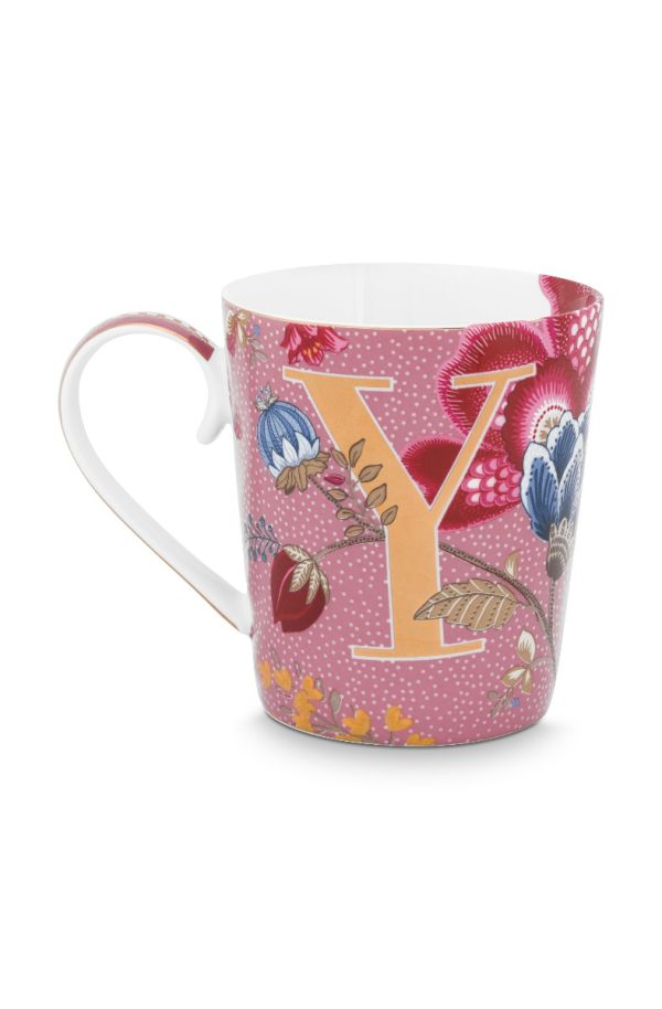 PIP STUDIO Alfabet kop Floral Fantasy Pink "Y" 350ML