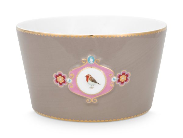 Bowl Love Birds Medallion Khaki 15cm