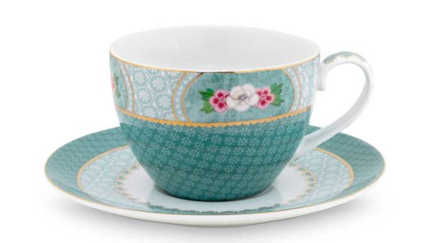 Cup & Saucer Blushing Birds Blue 280ml