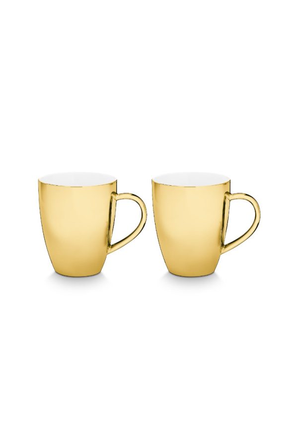 Set/2 XL Mugs with Ear Gold 400ml