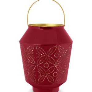 Lantern Enamelled Dark Pink 29cm