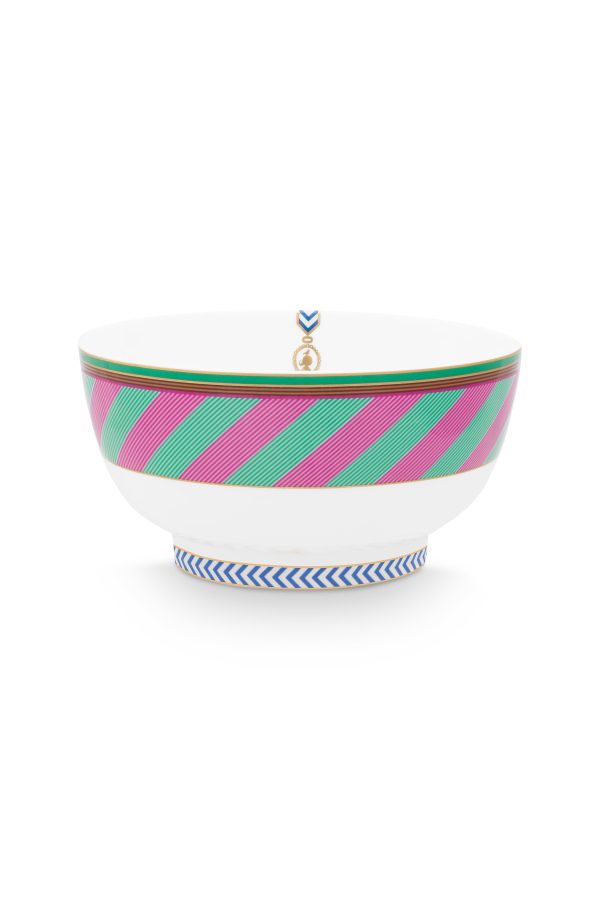 Bowl Chique Stripes Pink-Green 18cm