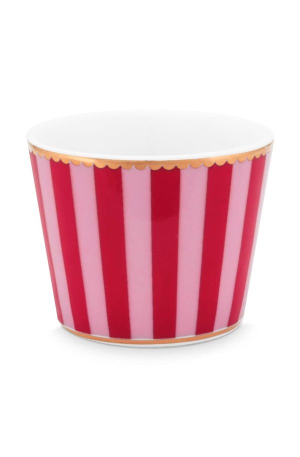 Egg Cup Love Birds Stripes Red-Pink