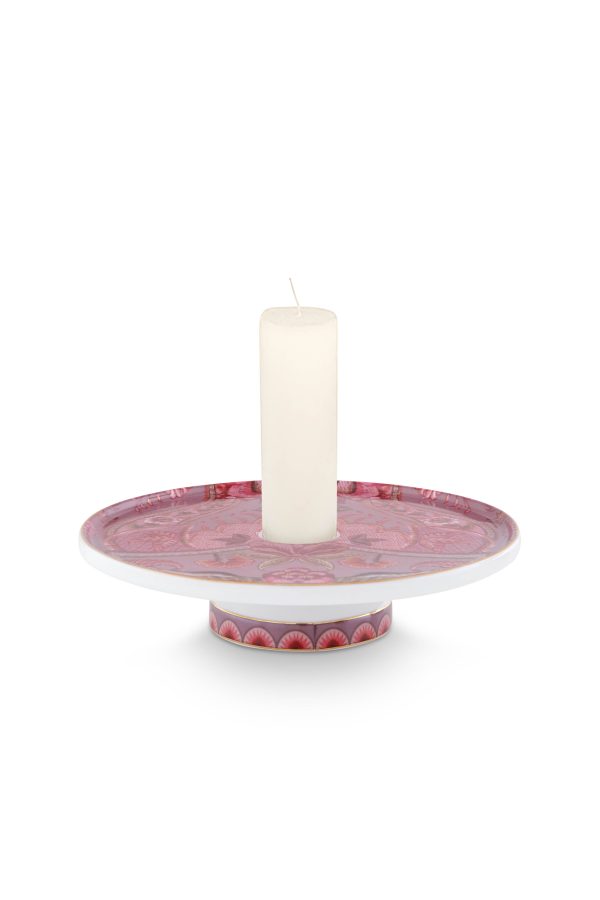 Candle Tray Kyoto Festival Pink 14cm