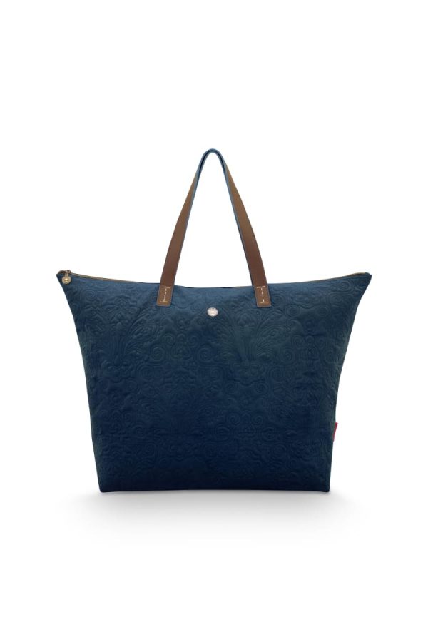 Tote Bag Velvet Quiltey Days Blue 66x20x44cm