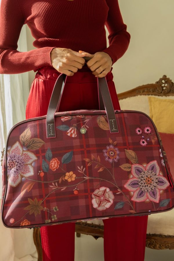 Tovy Weekend Bag Medium Flores Felices Red 57x22x37cm