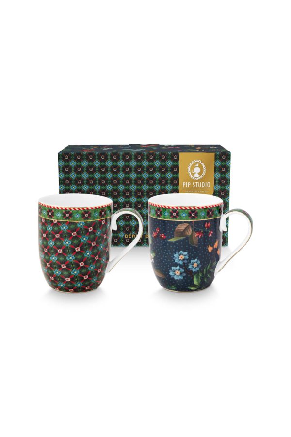 Set/2 Mugs Small Berry Blues 145ml