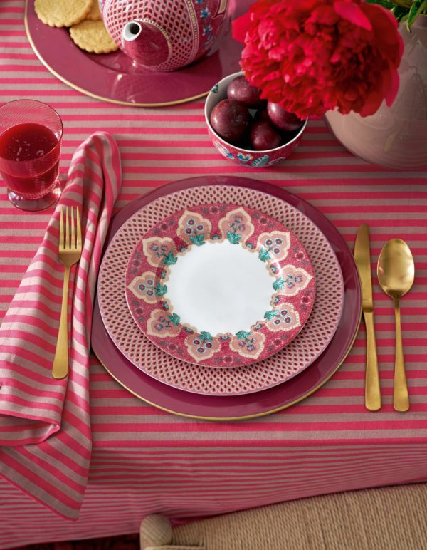 Plate Flower Festival Deco Dark Pink 21cm