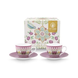 Set/2 Espresso Cups and Saucers Lily&Lotus 120ml
