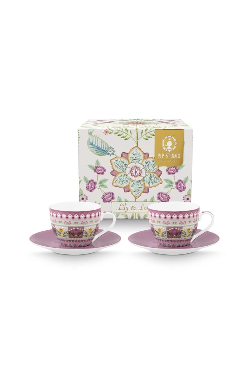 Set/2 Espresso Cups and Saucers Lily&Lotus 120ml