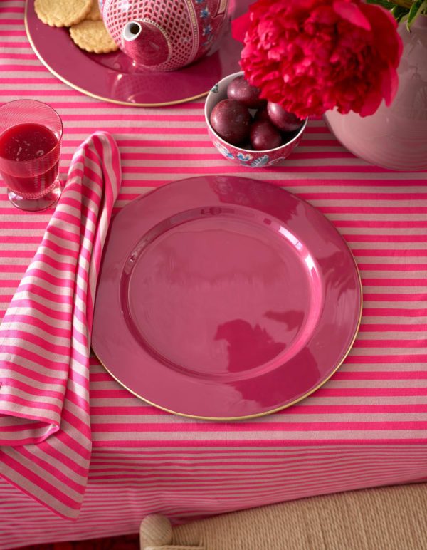 Plate Metal Pink 32cm