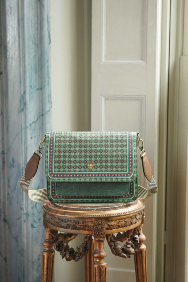 Cross Body Flap Clover Green 25x7x20cm