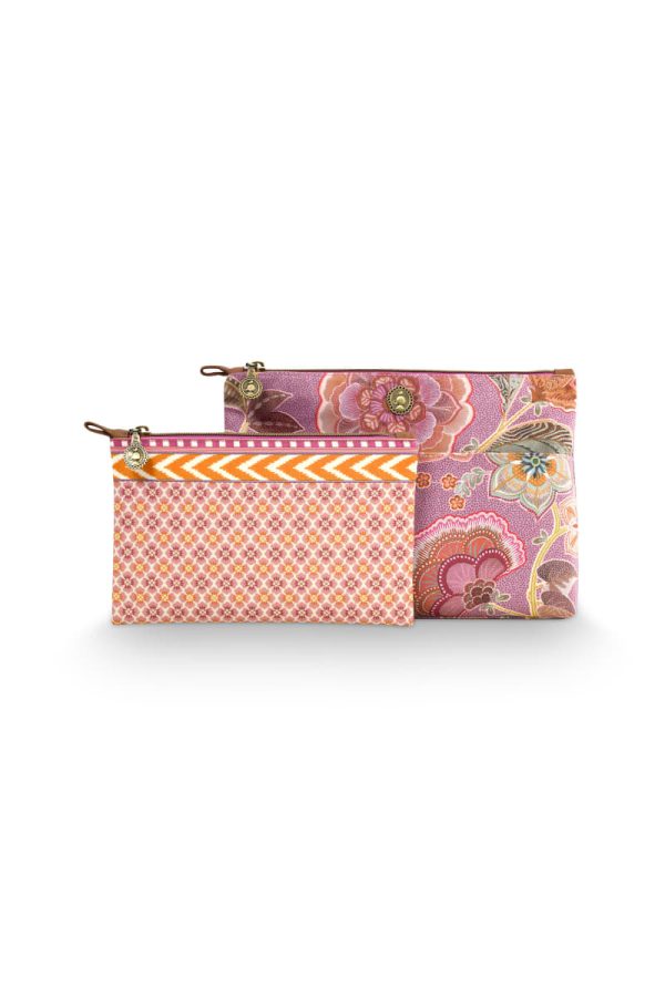 Pip Studio Caryn Cosmetic Bags Combi Matata Lilac 26x7.5x18cm/22x1x13cm