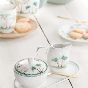 Plate Sugar & Creamer Jolie Dots Gold 25x12cm