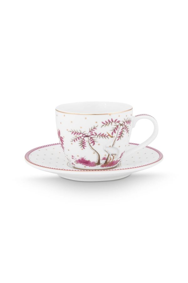 Pip Studio Espresso Cup & Saucer Jolie Dots Gold Pink 120ml