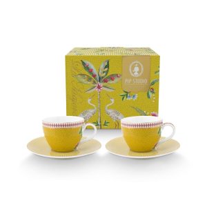 Set/2 Espresso Cups & Saucers La Majorelle Yellow 120ml