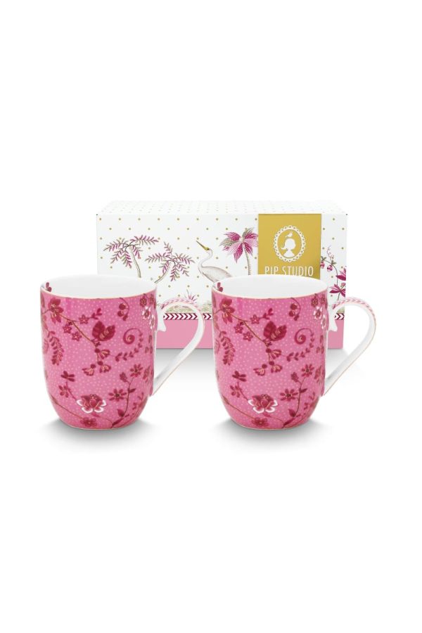 Pip Studio Set/2 Mugs Small Jolie Flowers Pink 145ml