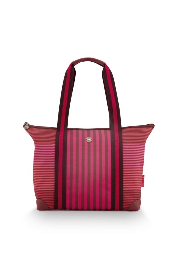 Pip Studio Tilda Tote Bag Medium Stripe Pink 47x17x37cm