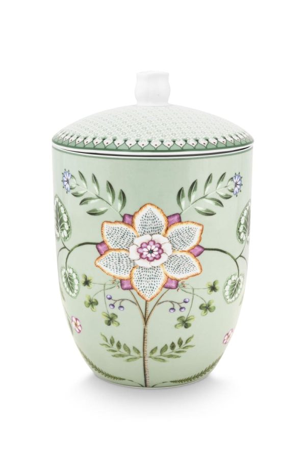 Pip Studio Storage Jar Lily&Lotus Light Green 1.5ltr