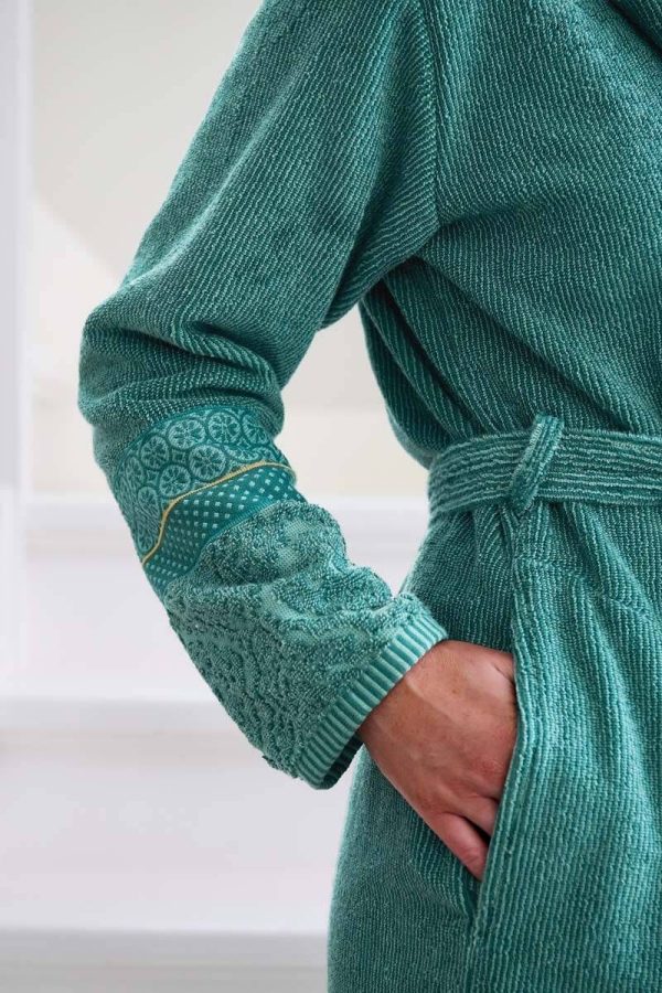 PIP Soft Zellige Bathrobe Green M