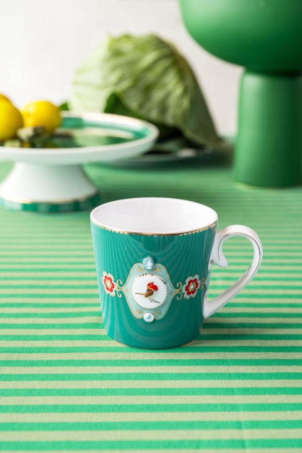 Mug Large Love Birds Medallion Emerald 250ml