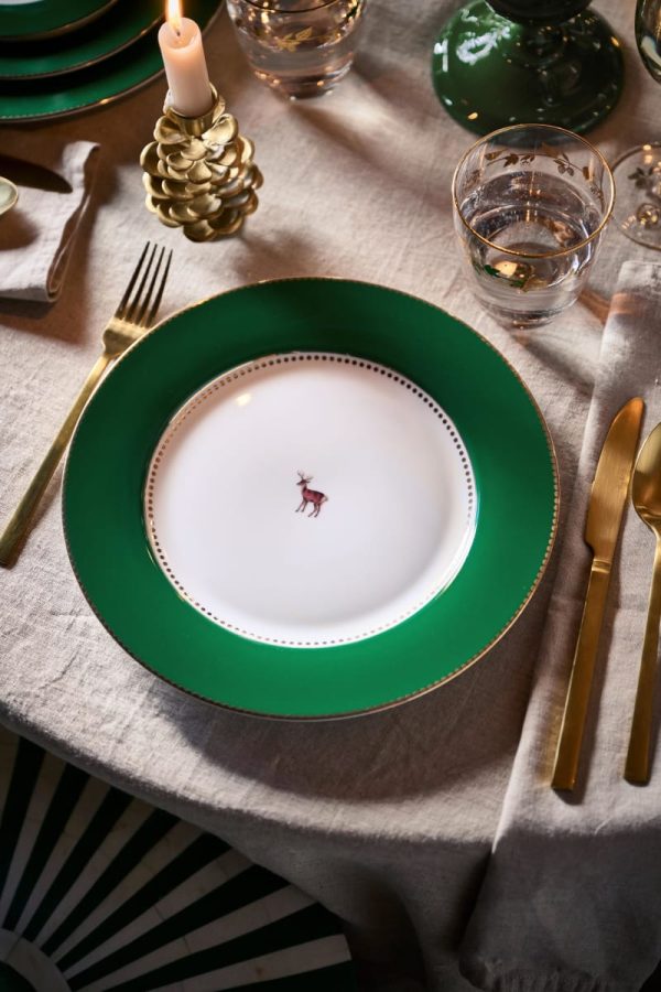 Plate Love Birds Dark Green 26.5cm