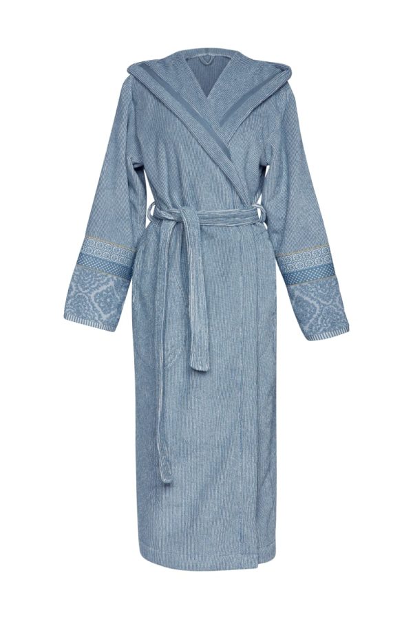 PIP Soft Zellige Bathrobe Blue Grey L