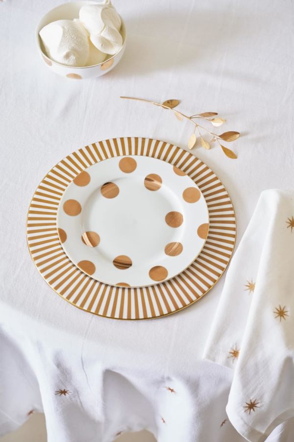 Plate Dot Delight White-Gold 23cm