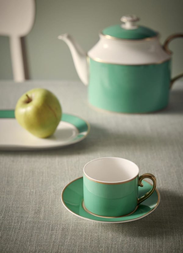 Cup & Saucer Pip Chique Gold-Green 220ml