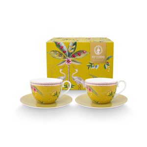 Set/2 Cups & Saucers La Majorelle Yellow 280ml