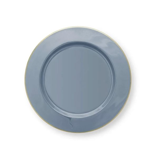 Plate Metal Light Blue 32cm