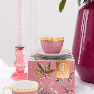 Set/2 Espresso Cups & Saucers La Majorelle Pink 120ml