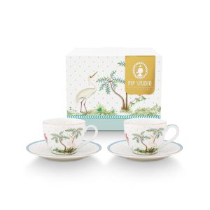 Set/2 Espresso Cups & Saucers Jolie Dots Gold 120ml