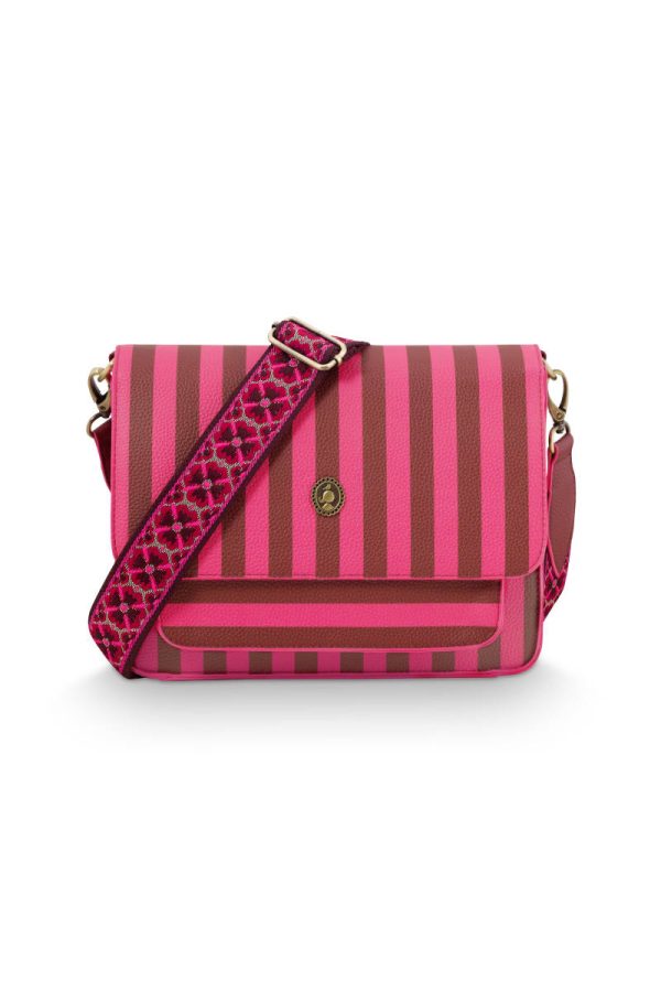 Pip Studio Fenna Cross Body Bag Medium Stripe Pink 25x7x20cm