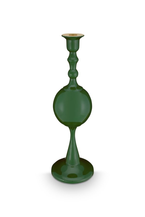 Candle Holder Metal Sphere Medium Green 37cm