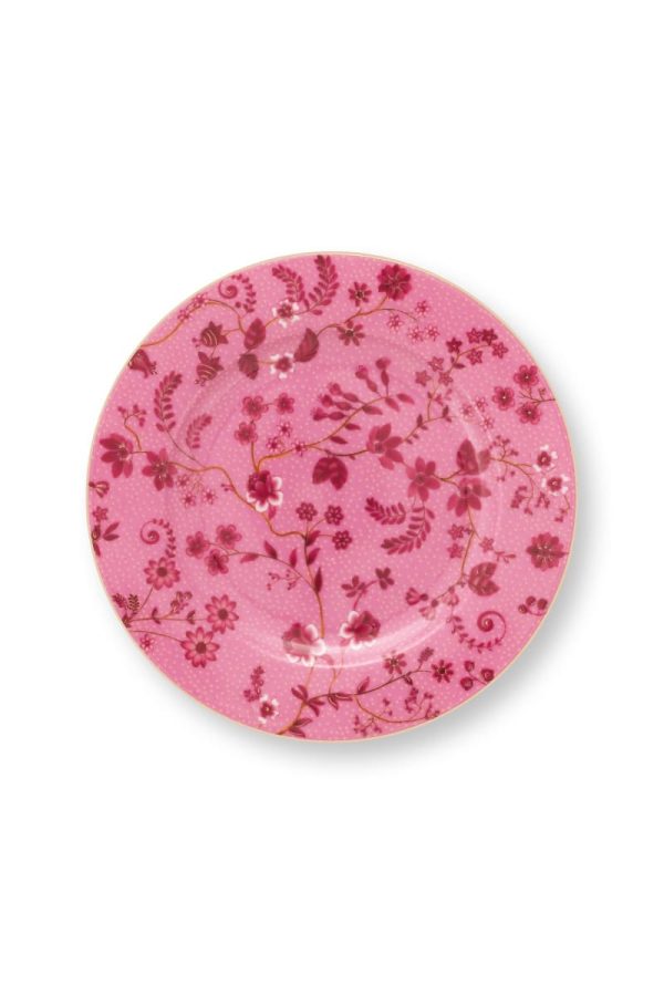 Pip Studio Plate Jolie Flowers Pink 17cm