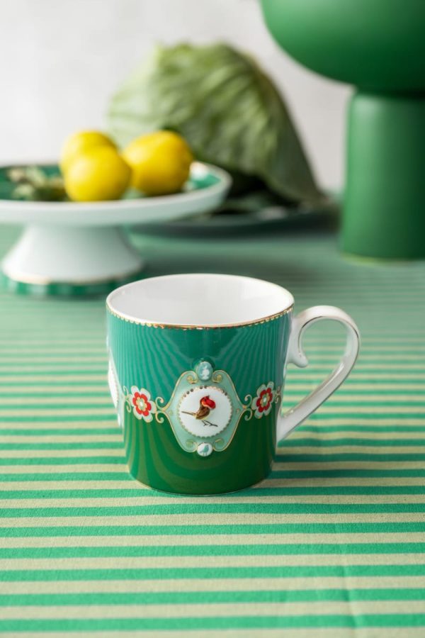 Mug Large Love Birds Medallion Emerald-Green 250ml