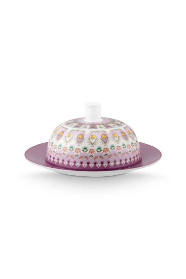 Butter Dish Round Lily&Lotus Moon Delight Multi 17x8cm