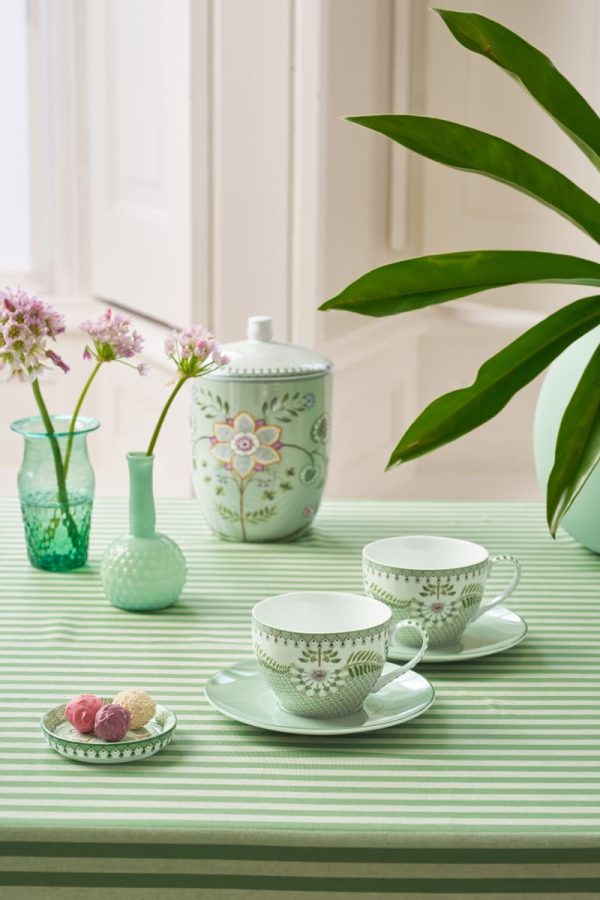 Pip Studio Set/2 Cups and Saucers Lily&Lotus Light Green 280ml