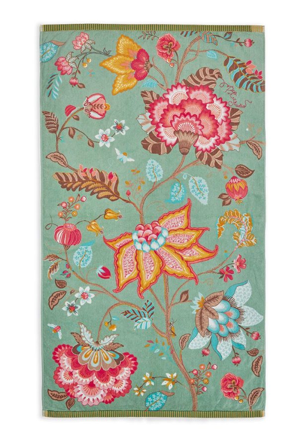 Pip Studio Flowers beachtowel Light Green