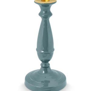 Candle Holder Small Metal Light Blue 24cm