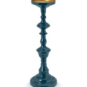 Candle Holder Large Metal Dark Blue 46cm