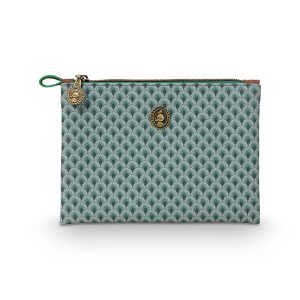 Cosmetic Flat Pouch Small Kyoto Festival/Suki Green 19.5x13x1cm