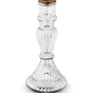 Set/2 Candle Holders Clear Glass