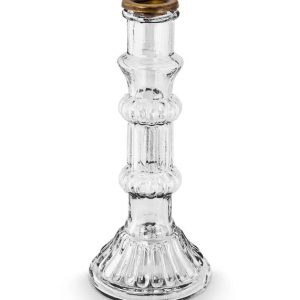 Set/3 Candle Holders Clear Glass