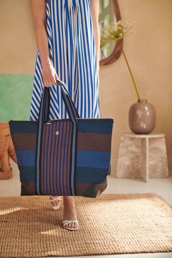Pip Studio Tilda Tote Bag Large Stripe Blue 66x20x44cm