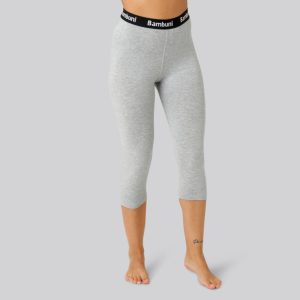 Bambus 3/4 leggings i grå til kvinder - Bambuni
