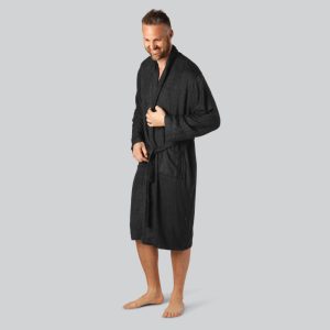Bambus morgenkåbe i sort til mænd - Bambuni