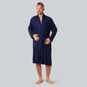 Bambus morgenkåbe i blå til mænd - Bambuni